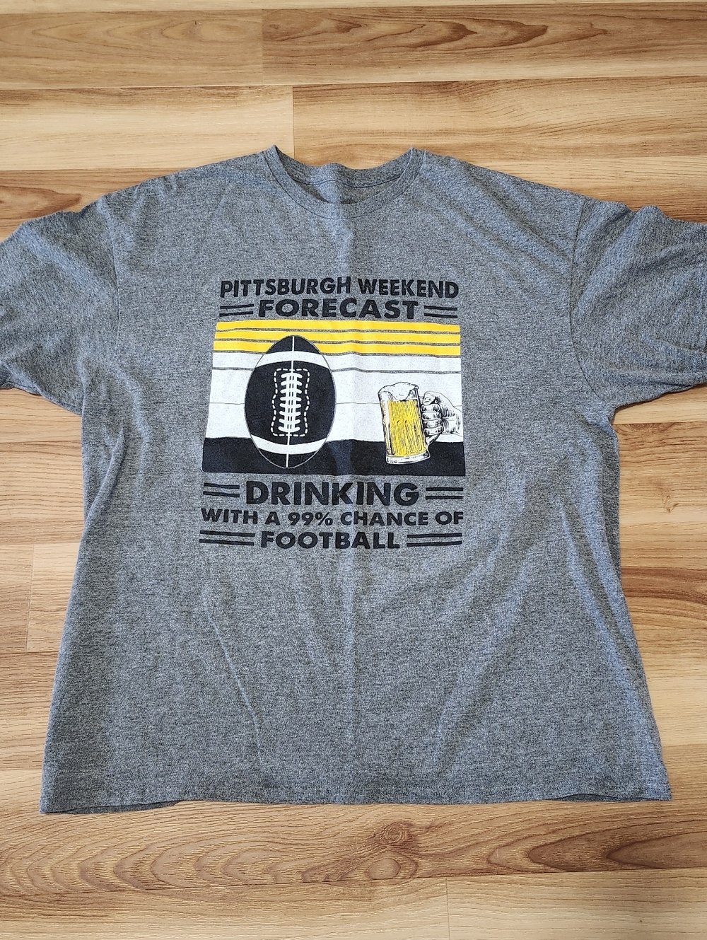 Pittsburgh Steelers Football Drinking Tshirt Large L 44" Chest